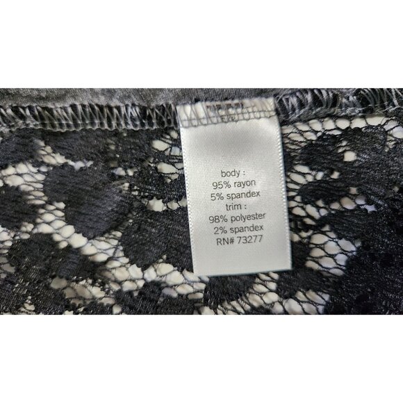 Apt. 9 Gray Lace Back Top Women’s M Rayon Blend Stretch Shirt Boho Chic Casual - Picture 4 of 8